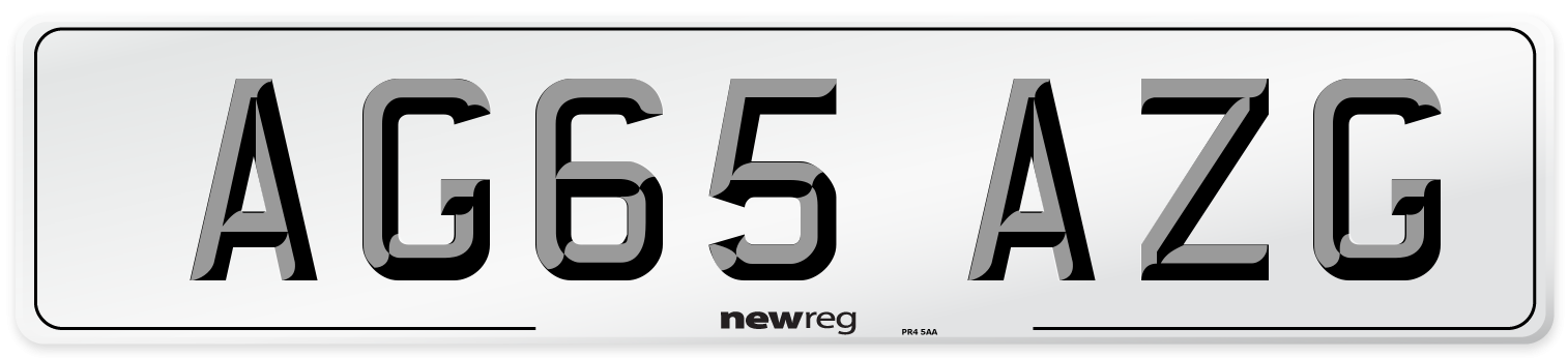 AG65 AZG Number Plate from New Reg